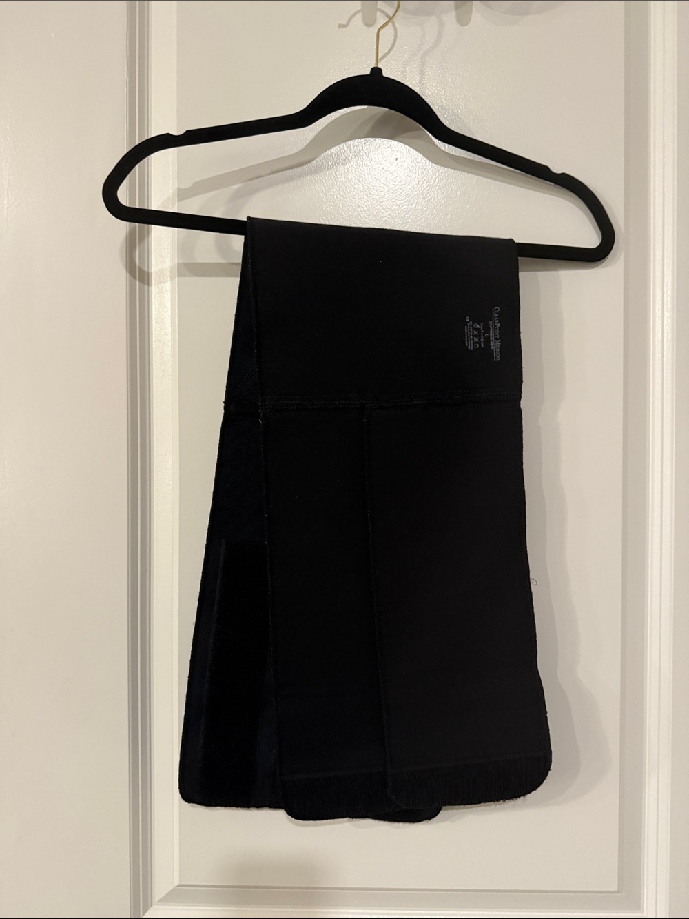 Lightly worn black 9” dual flap abdominal binder size L from clear point medical